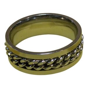 Fidget Spin Ring Sz 10 Silver Color Spins Men's Women's NEW A-029